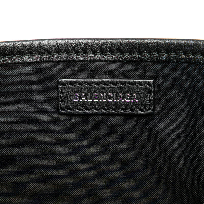 Balenciaga Canvas Leather Navy Cabas S Leopard Handbag 339933