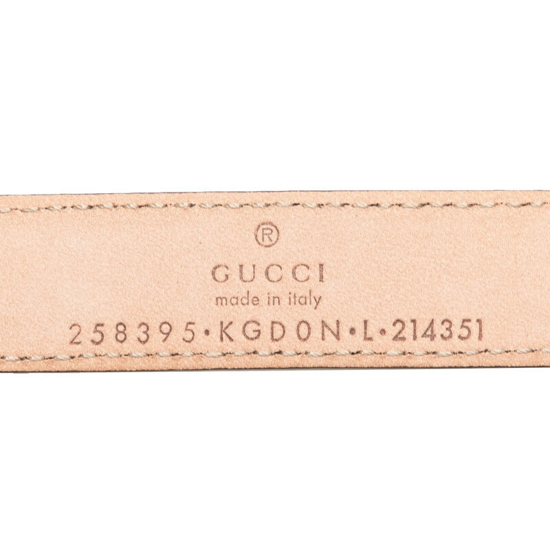 Gucci GG Supreme Interlocking G Belt Beige PVC Leather