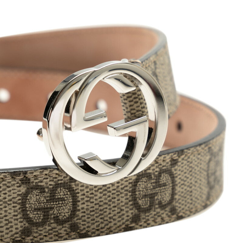 Gucci GG Supreme Interlocking G Belt Beige PVC Leather