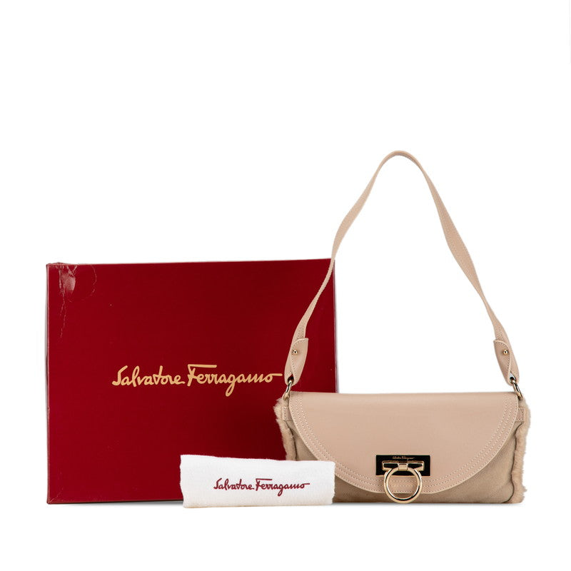 Salvatore Ferragamo Gancini Leather Shoulder Bag in Very Good Condition