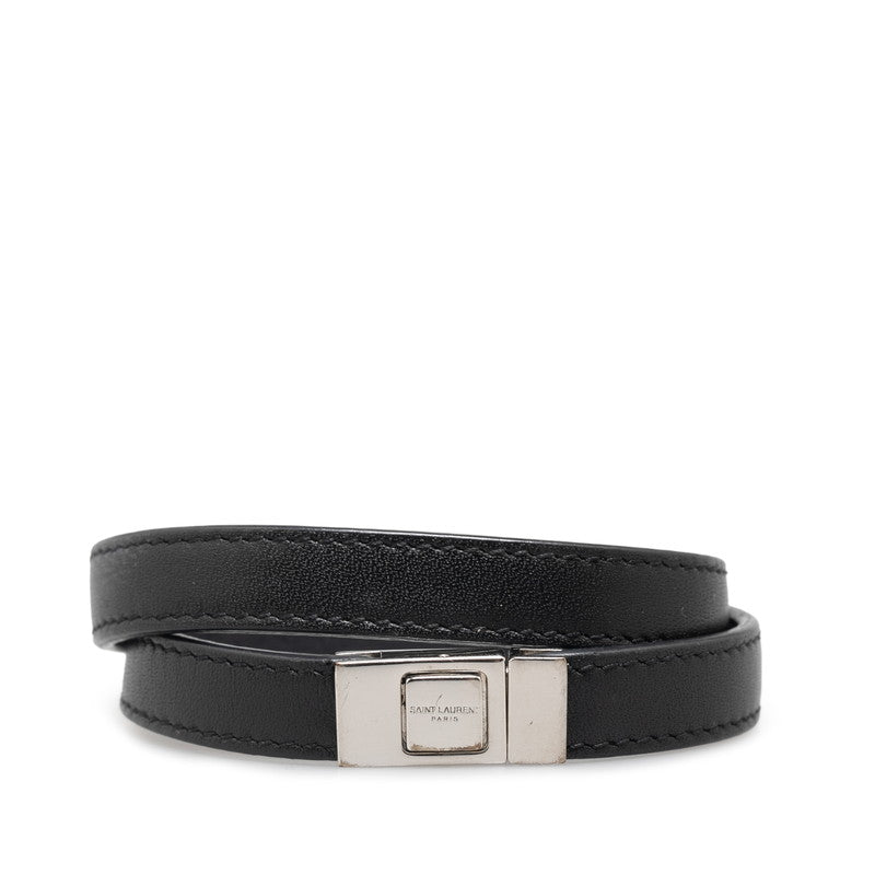 Saint Laurent Leather Double Wrap Bracelet 440697