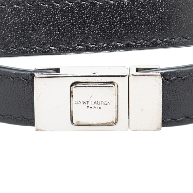 Saint Laurent Leather Double Wrap Bracelet 440697