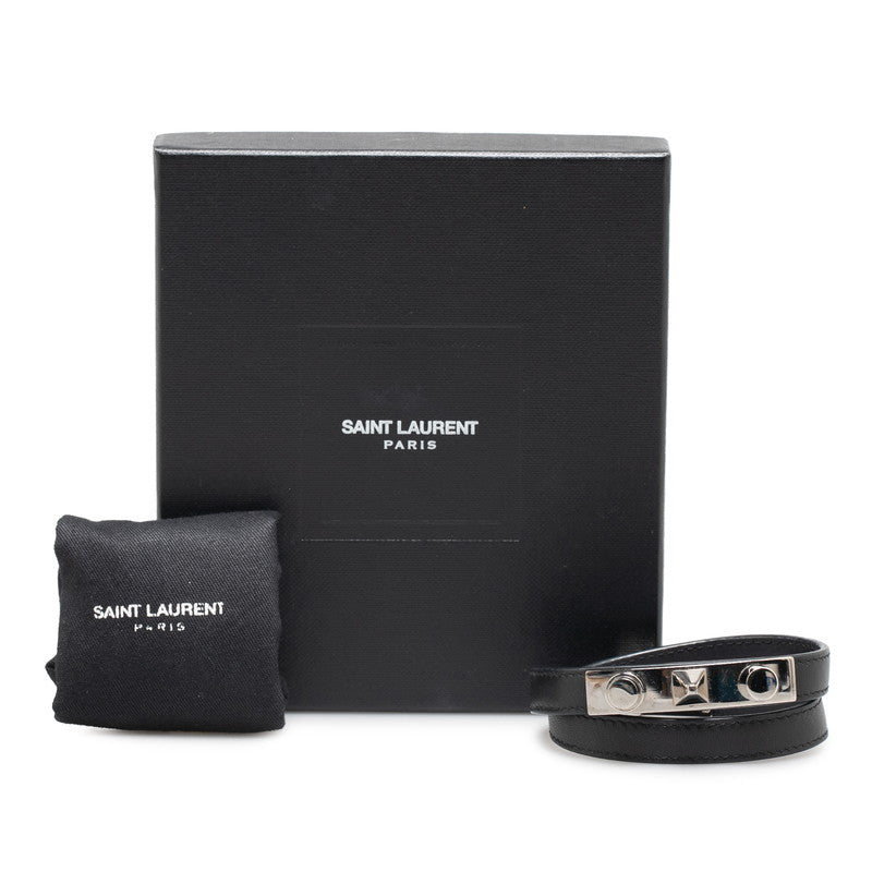 Saint Laurent Leather Double Wrap Bracelet 440697