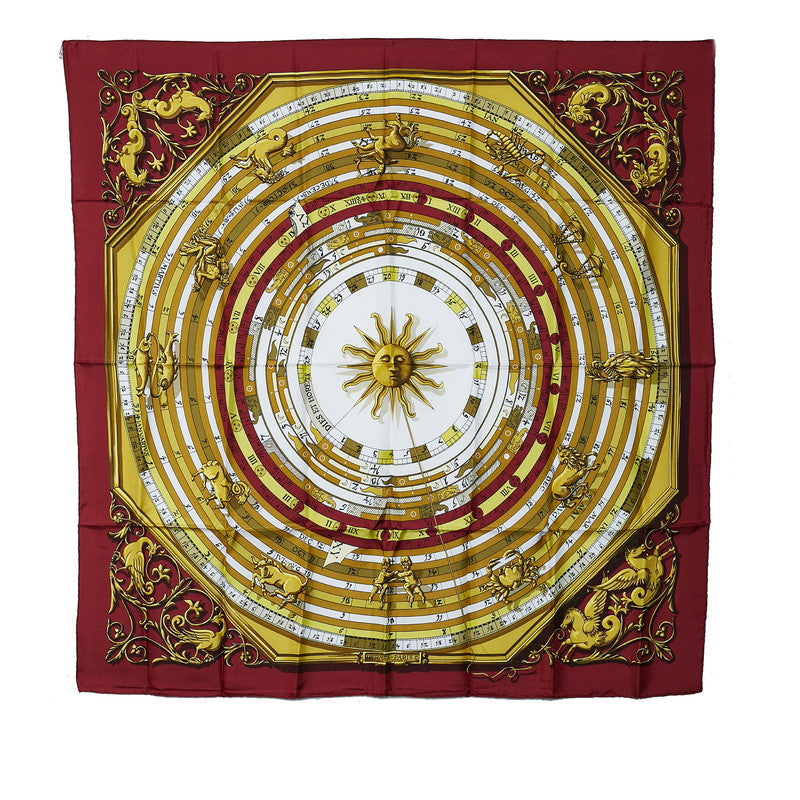 Hermes Silk Scarf Carré 90 Astrology DIES ET HORE in Great Condition