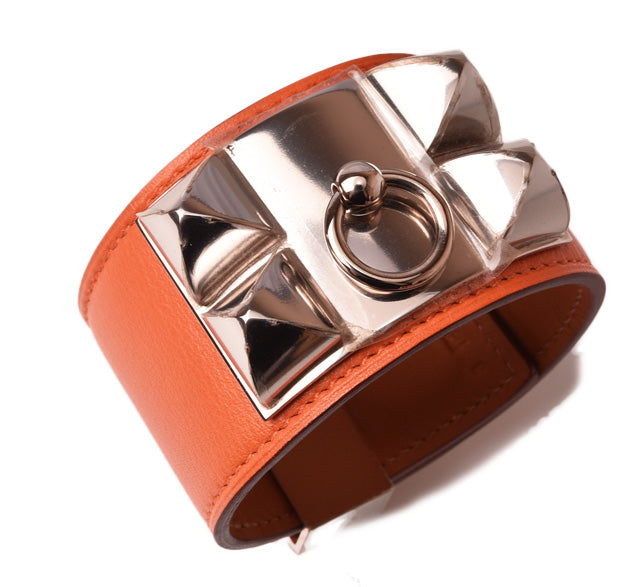 Hermes Medor Collier de Chien Leather Bangle Bracelet