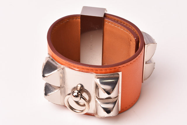 Hermes Medor Collier de Chien Leather Bangle Bracelet