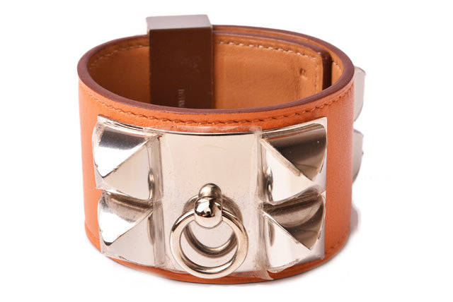 Hermes Medor Collier de Chien Leather Bangle Bracelet