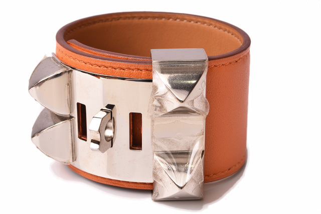 Hermes Medor Collier de Chien Leather Bangle Bracelet