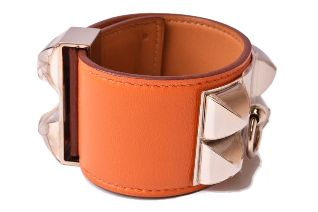 Hermes Medor Collier de Chien Leather Bangle Bracelet