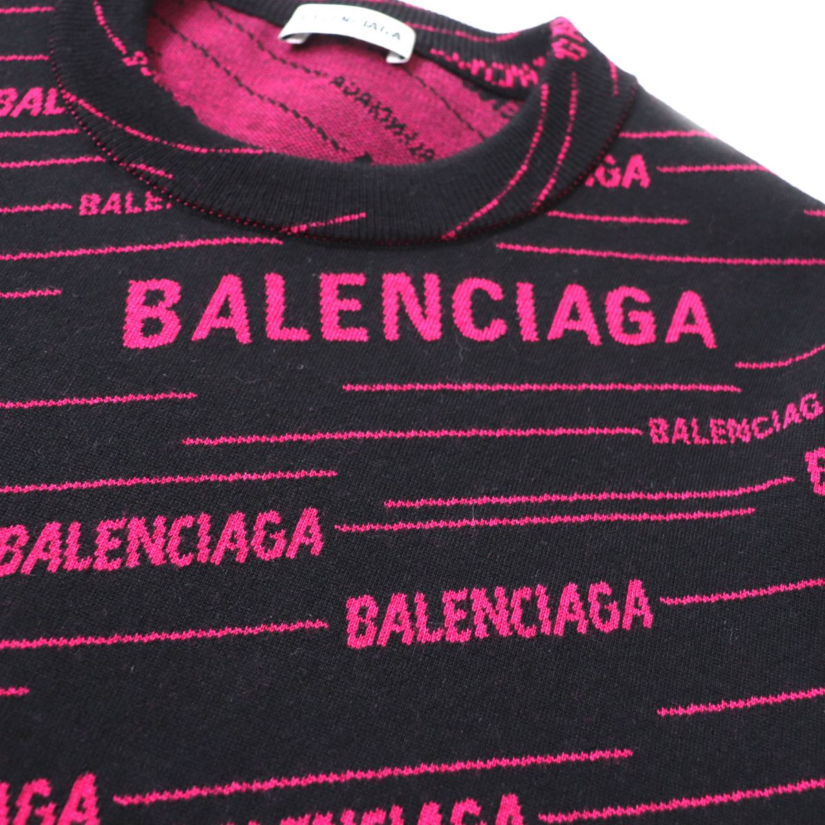 Balenciaga Logo Jacquard Knit Sweater XS