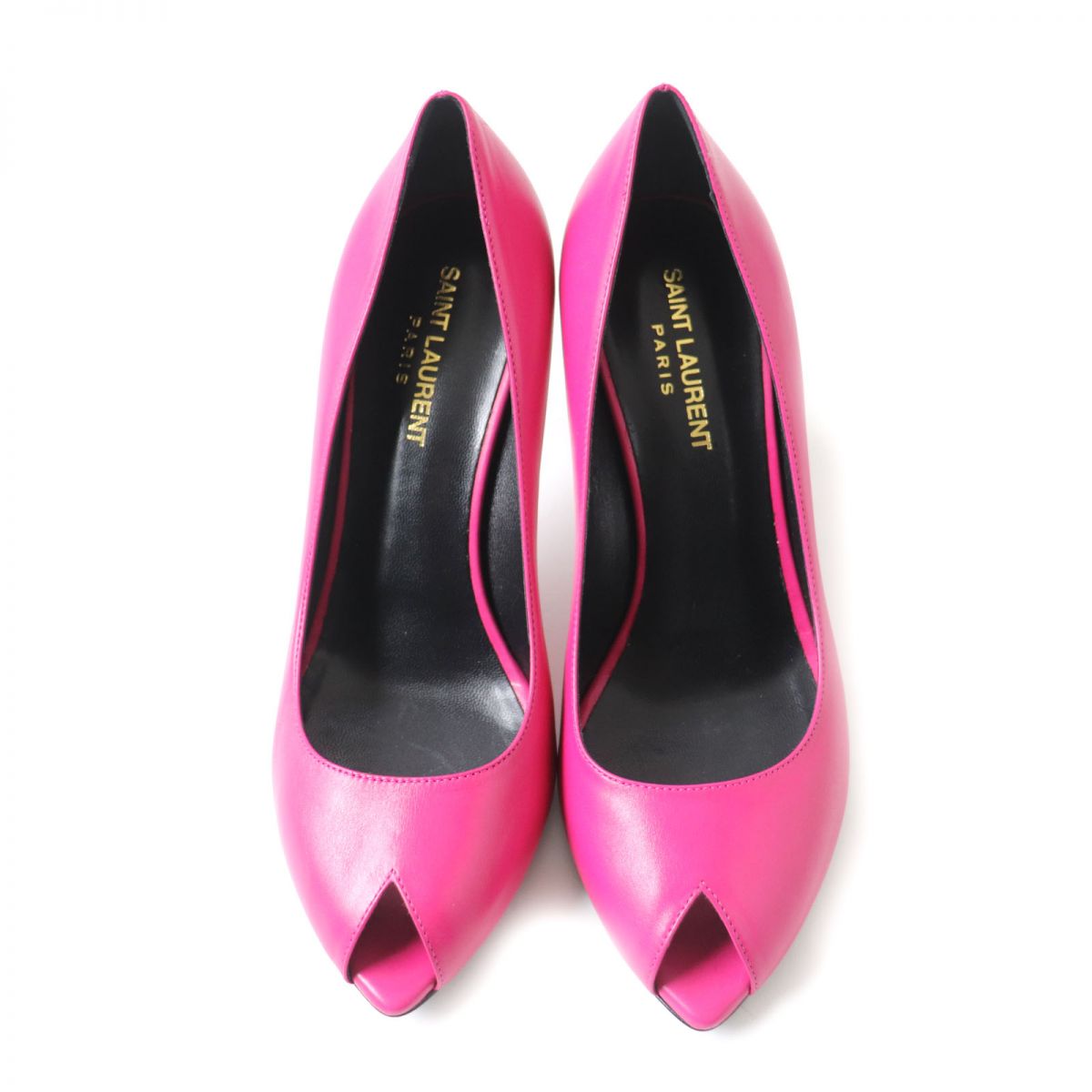 Saint Laurent Open Toe Leather Pumps Pink