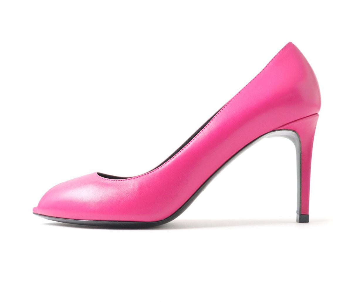 Saint Laurent Open Toe Leather Pumps Pink