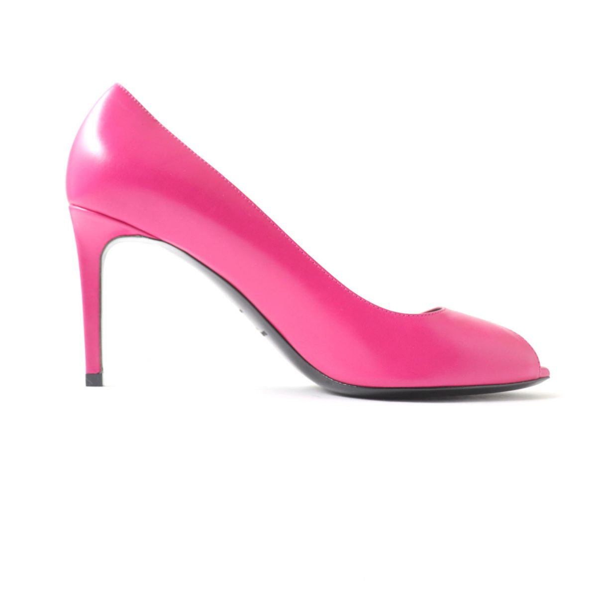 Saint Laurent Open Toe Leather Pumps Pink