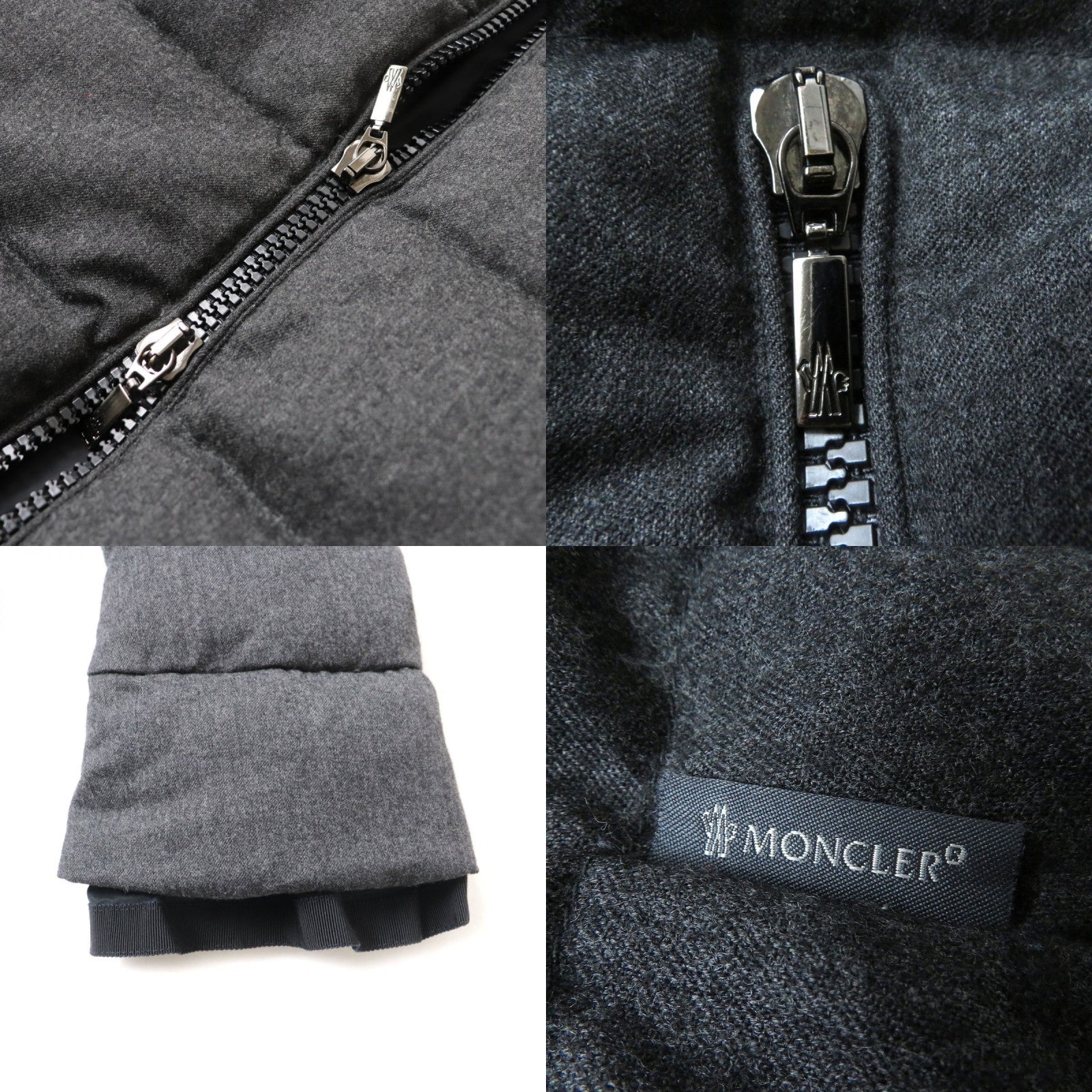 Moncler MADINE Wool Down Coat Women's Dark Gray