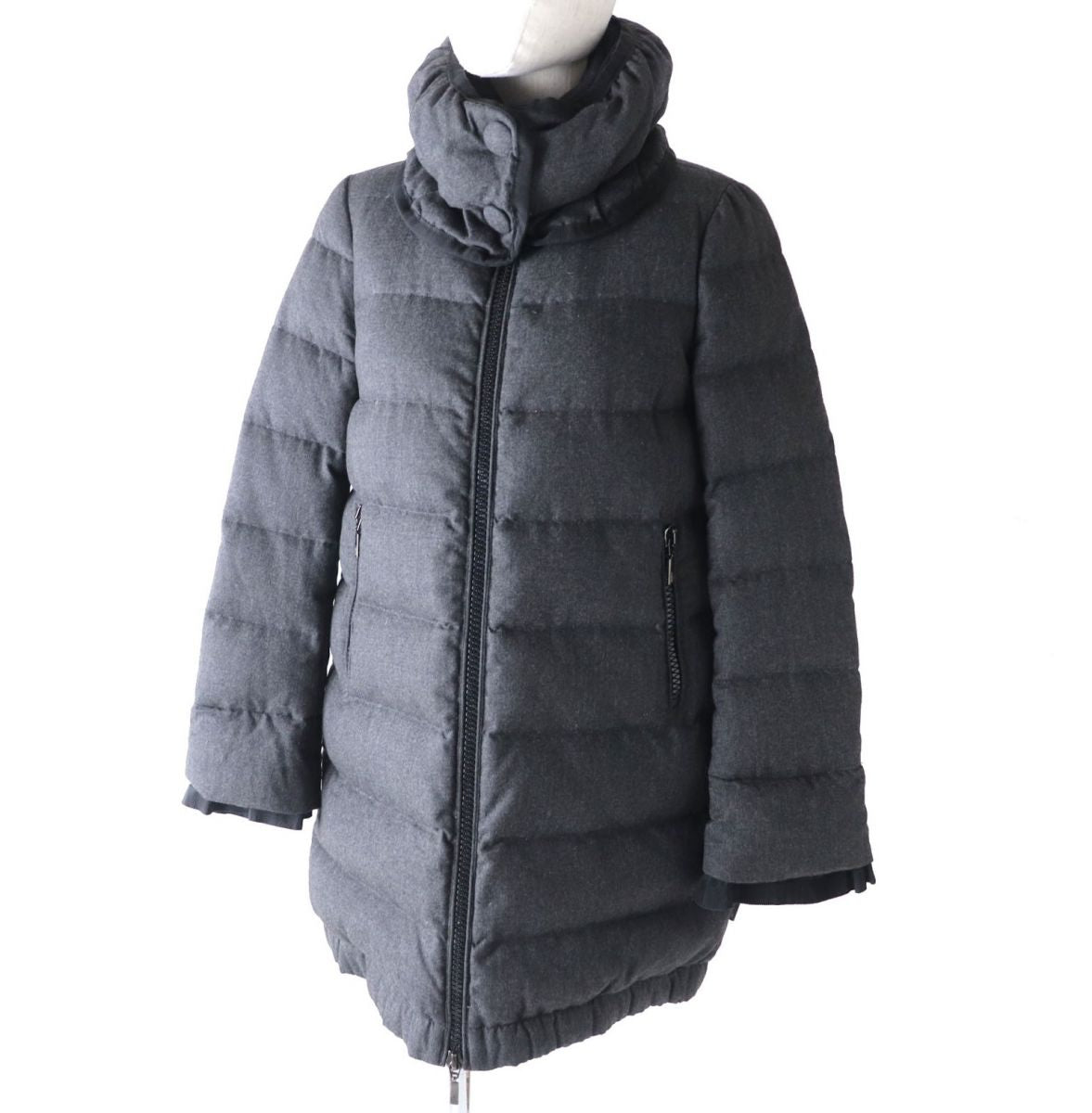 Moncler MADINE Wool Down Coat Women's Dark Gray