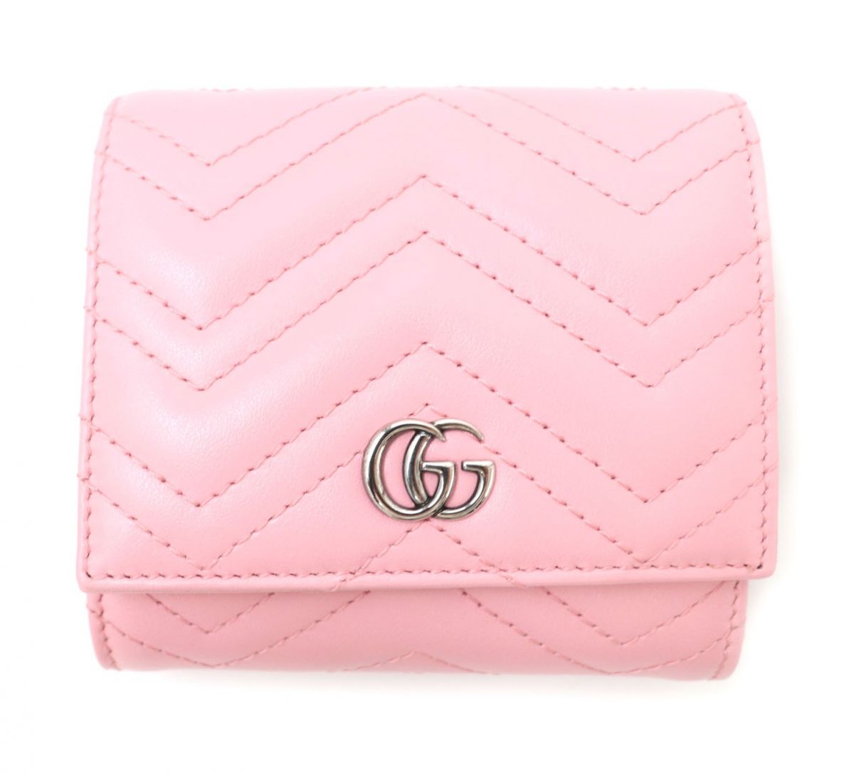 GUCCI GG Marmont Leather Wallet Pink