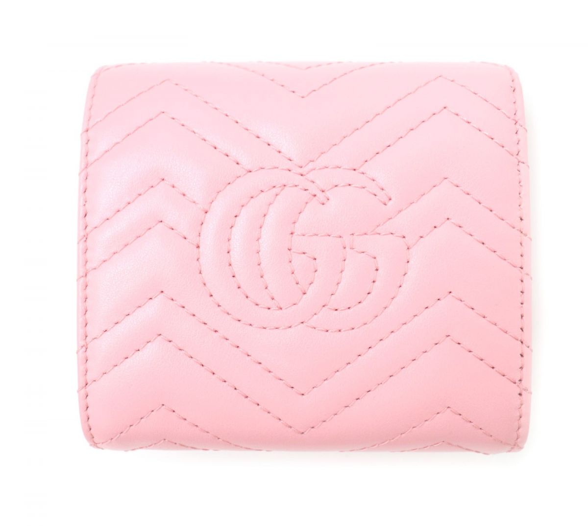 GUCCI GG Marmont Leather Wallet Pink