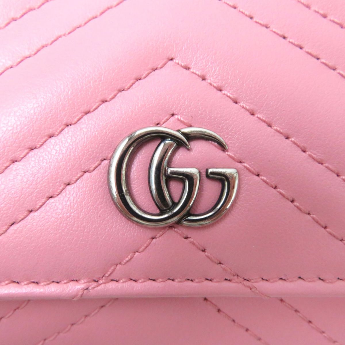 GUCCI GG Marmont Leather Wallet Pink