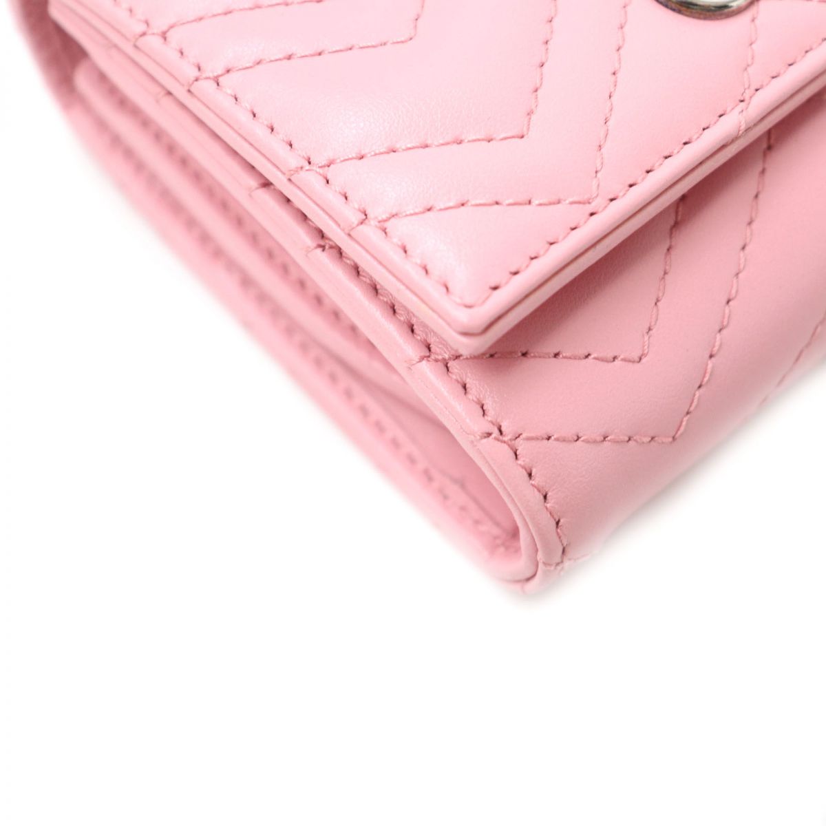 GUCCI GG Marmont Leather Wallet Pink