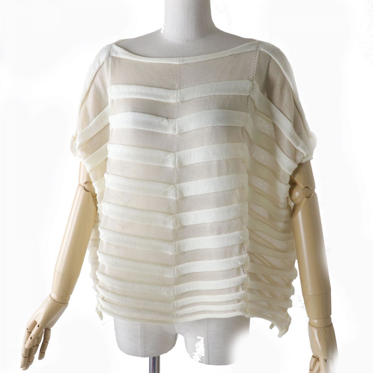 Issey Miyake JELLY KNIT Top Ivory 2