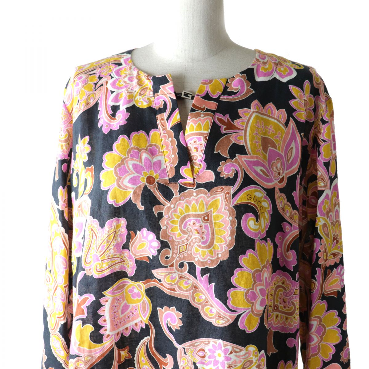 GUCCI Paisley G Logo Linen Dress 38