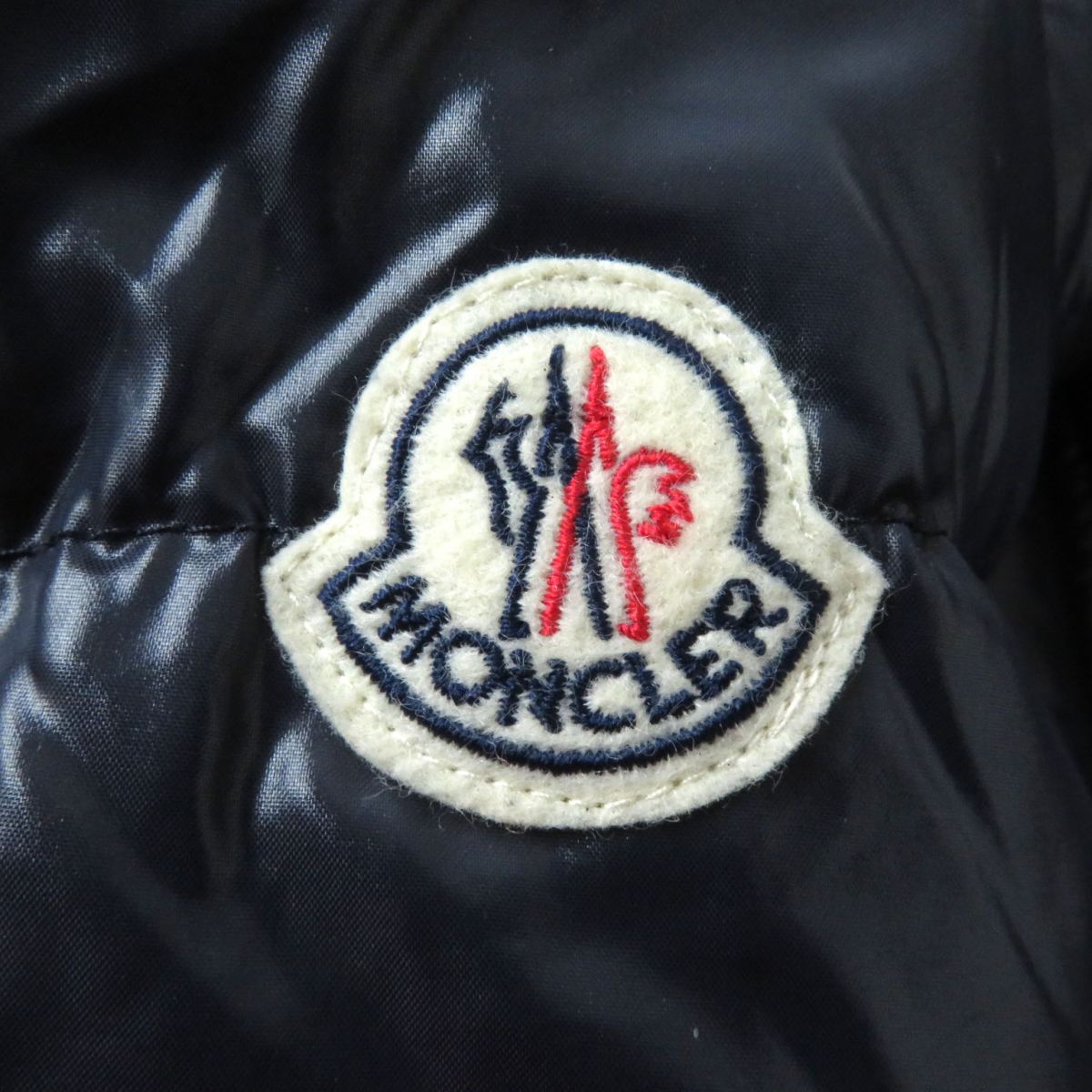 MONCLER JASMINUM Logo Patch Long Down Coat, Navy