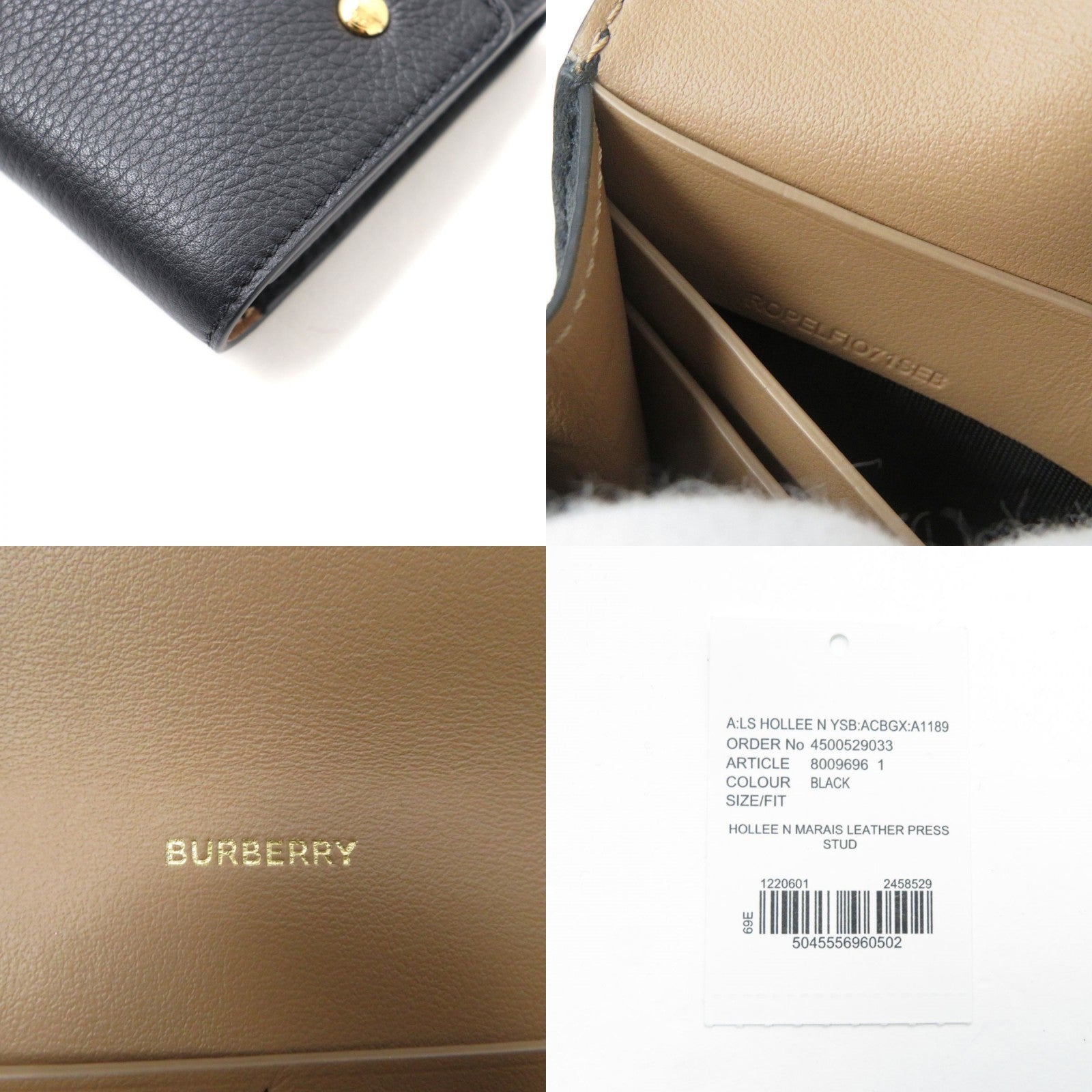 Burberry Leather Logo Button Bi-fold Wallet