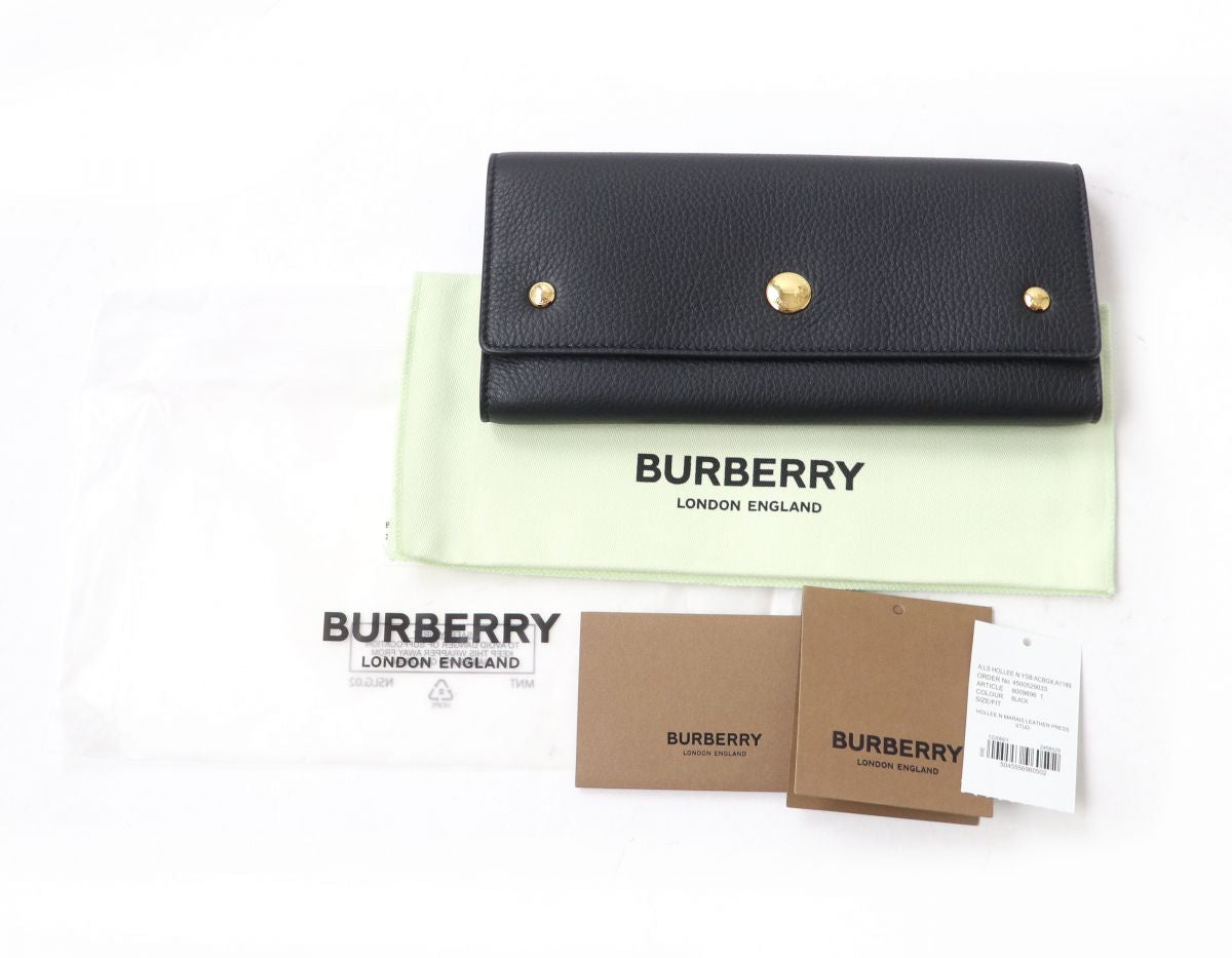 Burberry Leather Logo Button Bi-fold Wallet