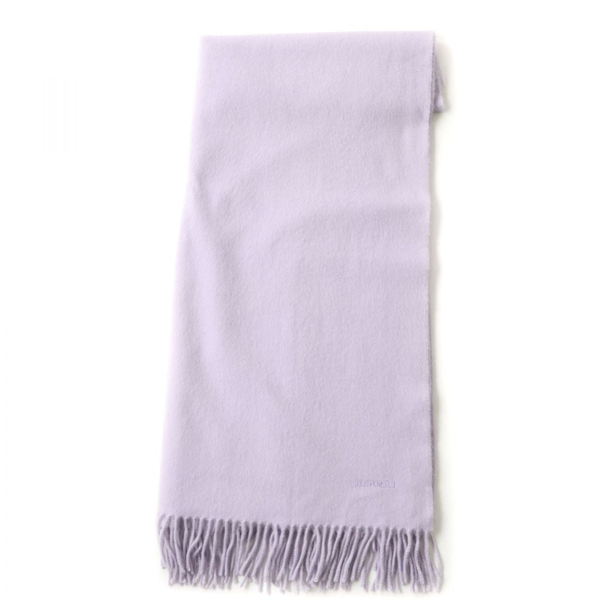 Hermes Cashmere Logo Embroidered Shawl