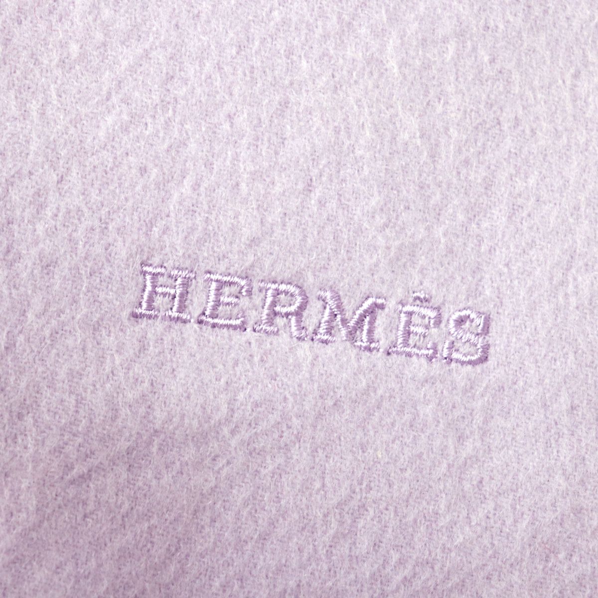 Hermes Cashmere Logo Embroidered Shawl