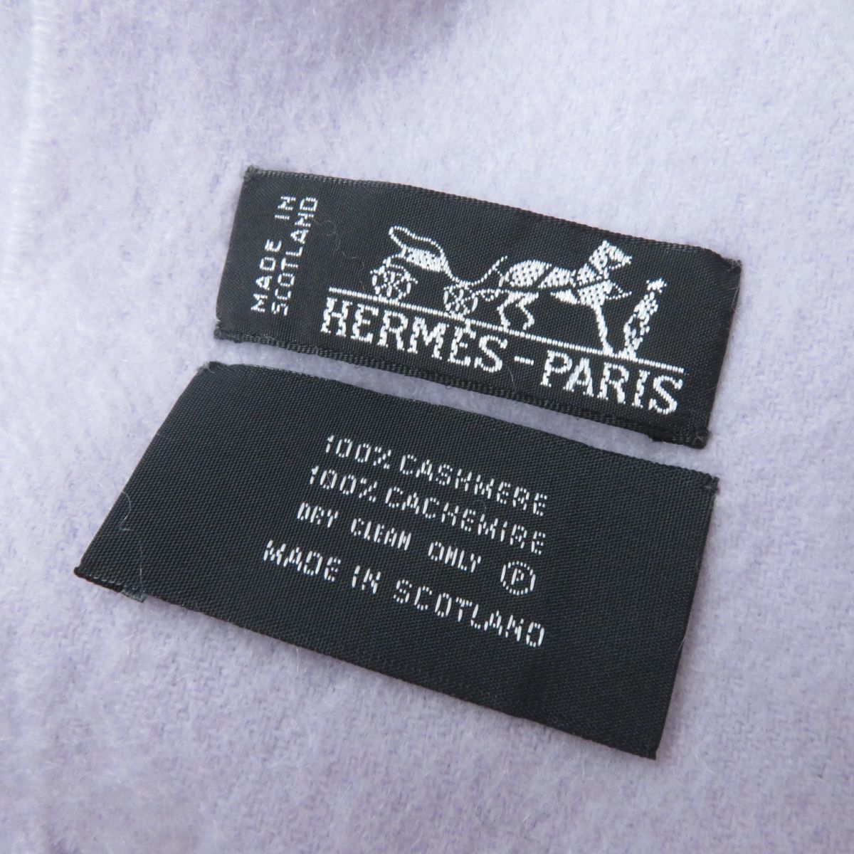 Hermes Cashmere Logo Embroidered Shawl