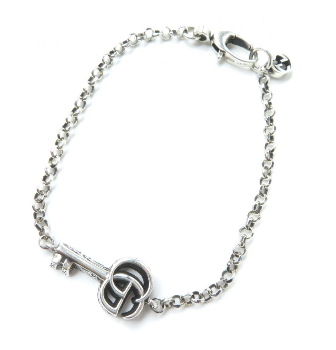 Gucci Silver Arabesque Double G Key Bracelet