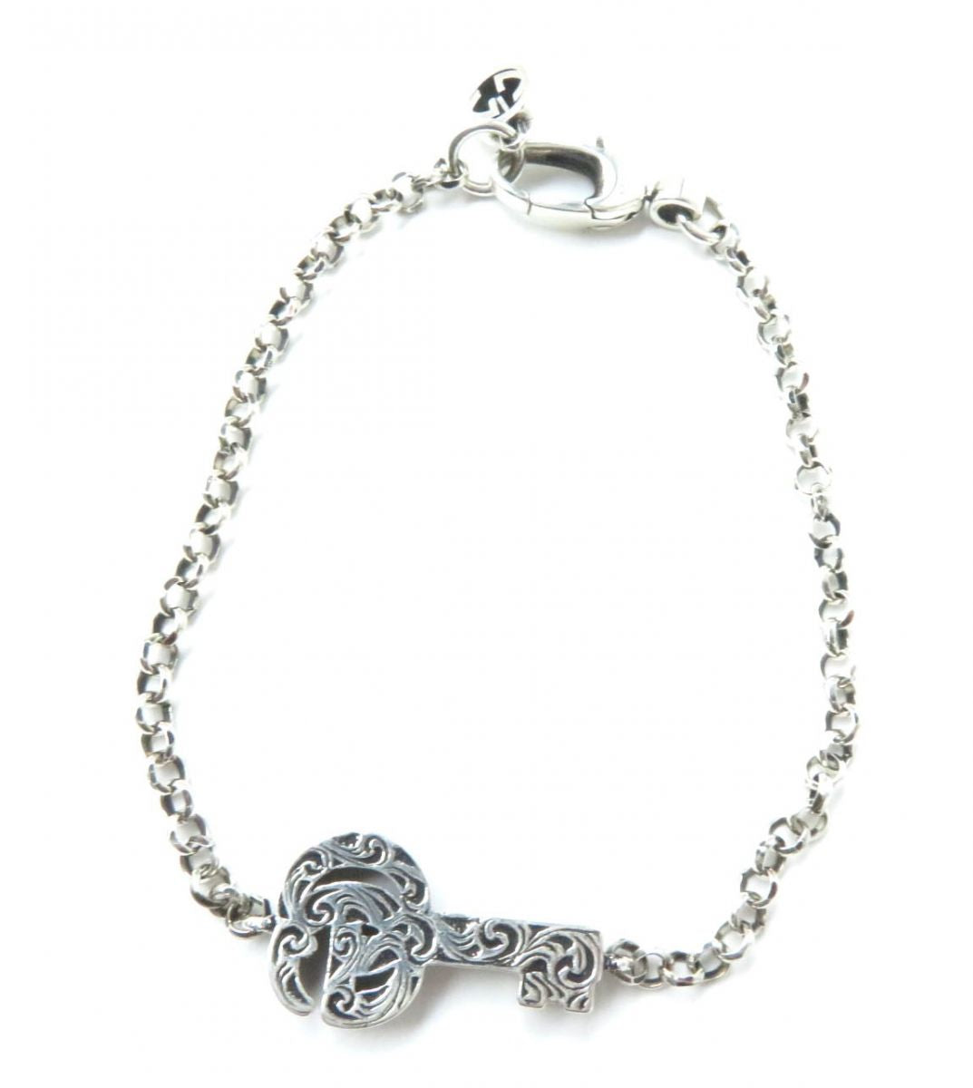 Gucci Silver Arabesque Double G Key Bracelet