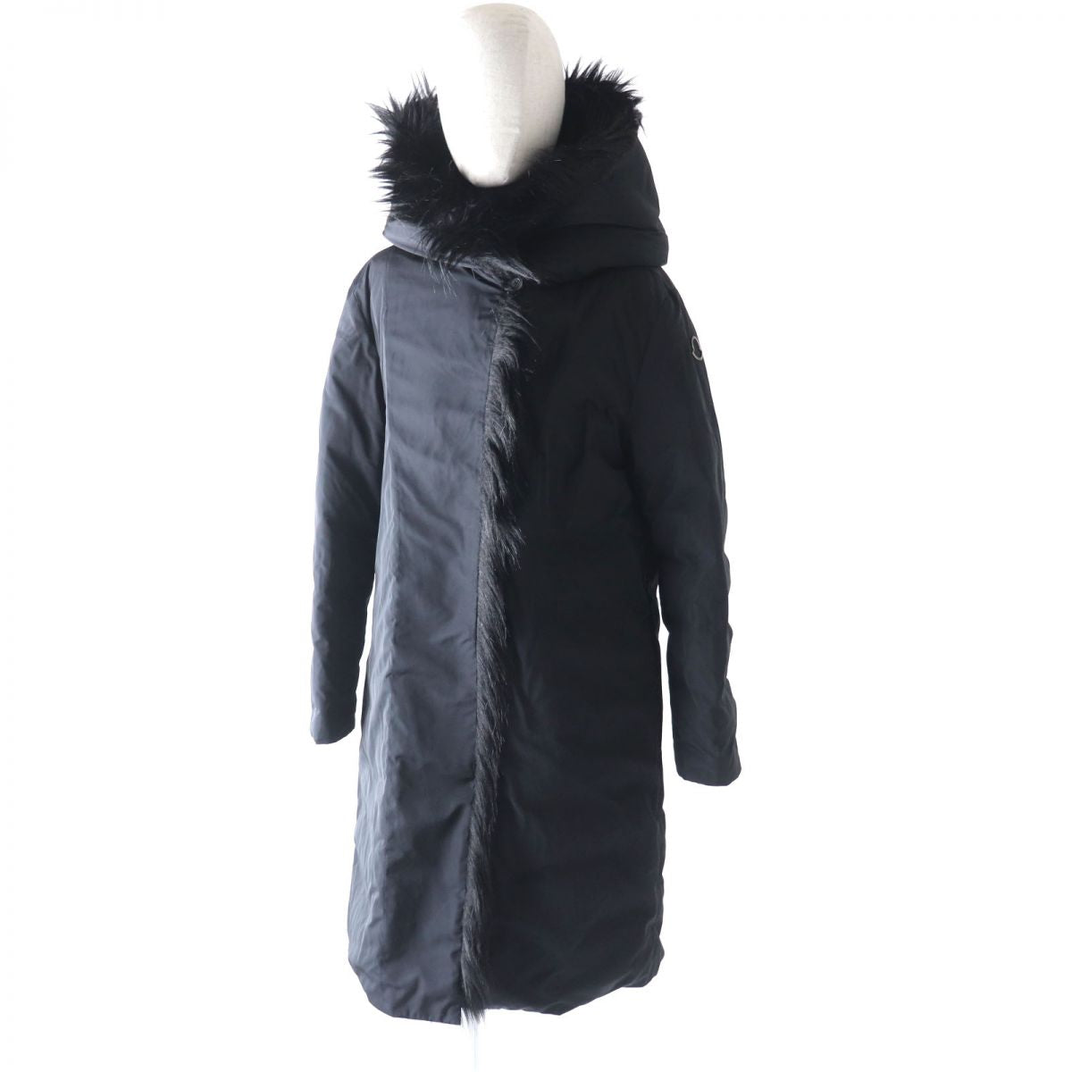 Moncler CRUCIANELLE Hooded Eco-Fur Long Down Coat Women