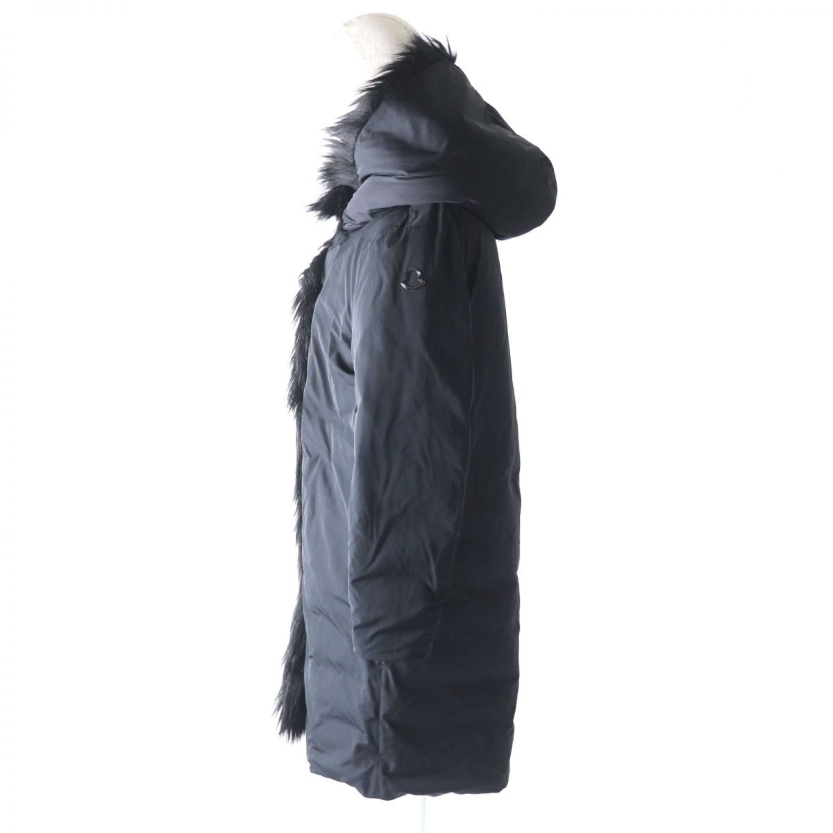 Moncler CRUCIANELLE Hooded Eco-Fur Long Down Coat Women