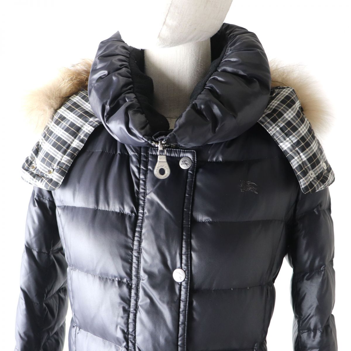 Burberry Blue Label Fur Hood Down Coat Black