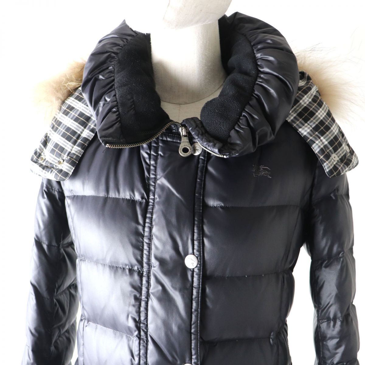 Burberry Blue Label Fur Hood Down Coat Black