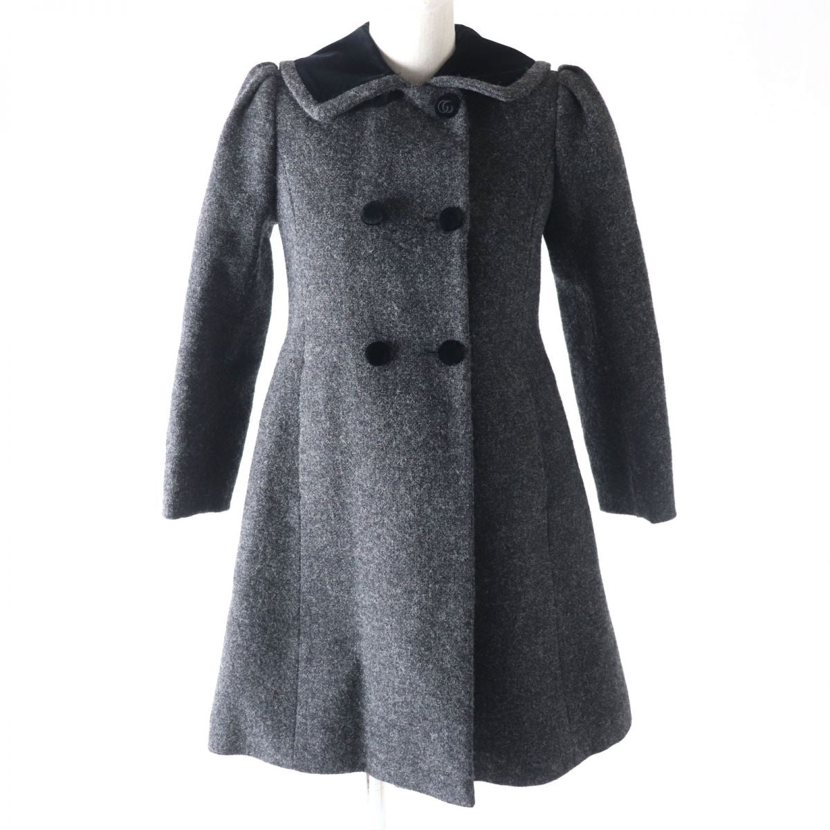 GUCCI Wool Coat 633355 Grey Black