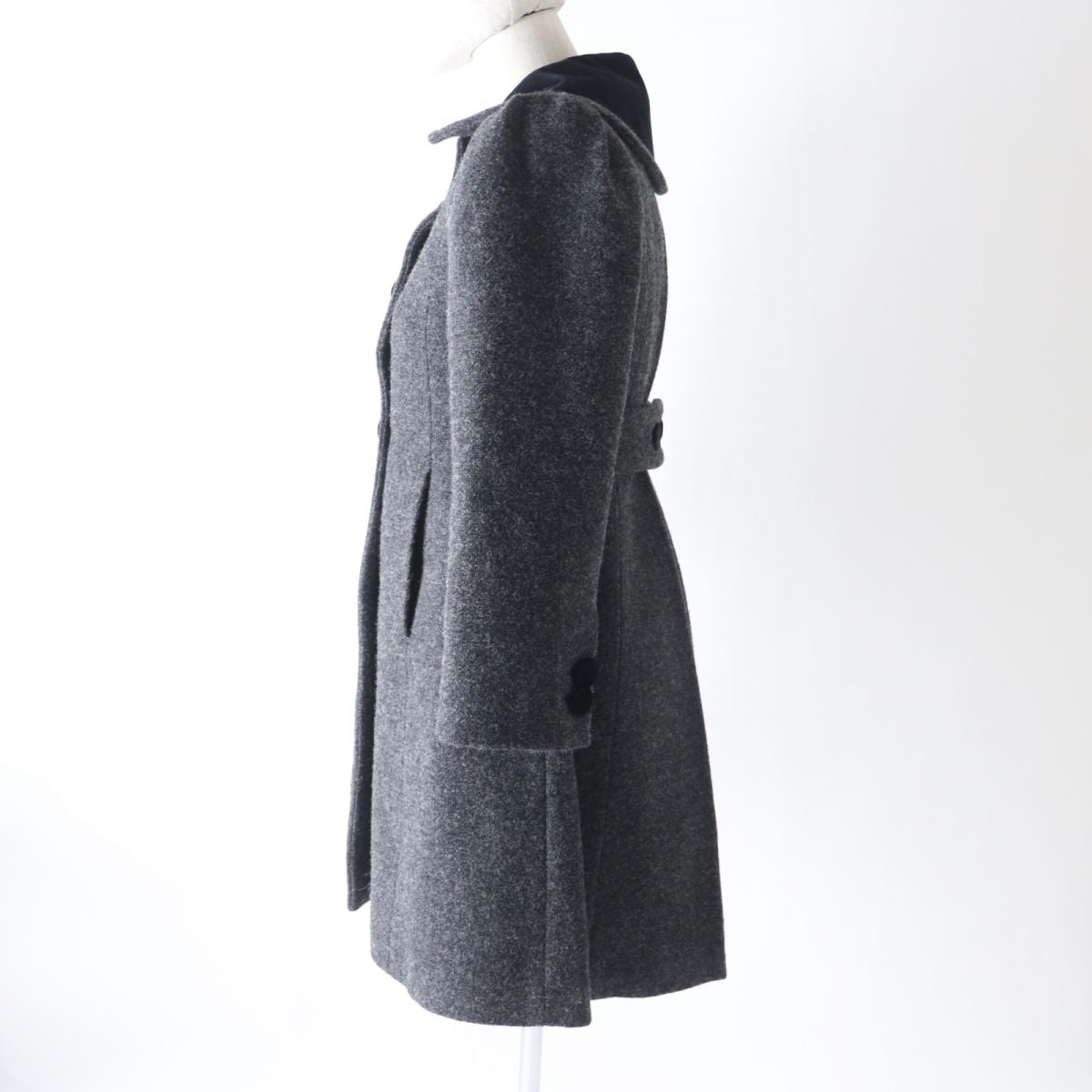 GUCCI Wool Coat 633355 Grey Black