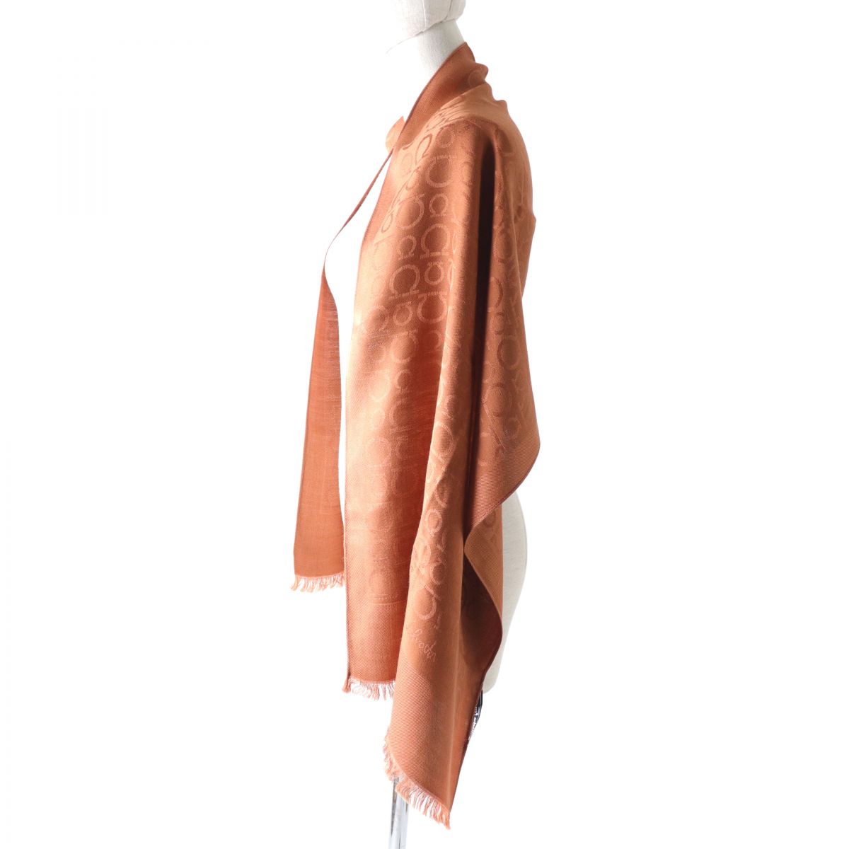 Salvatore Ferragamo Gancini Silk Wool Scarf Shawl