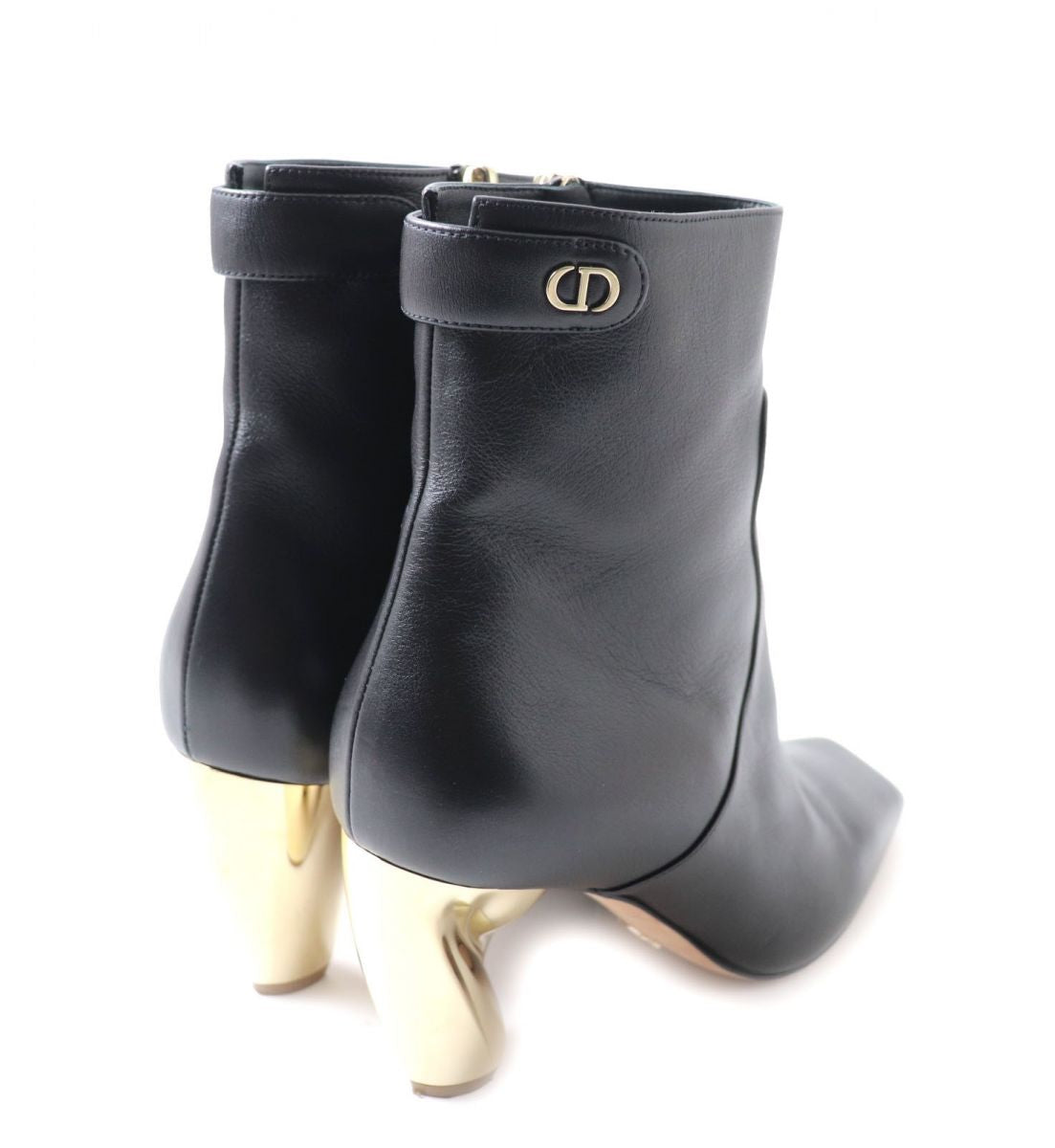 Dior Rhodes 22 Leather Short Boots Black Gold