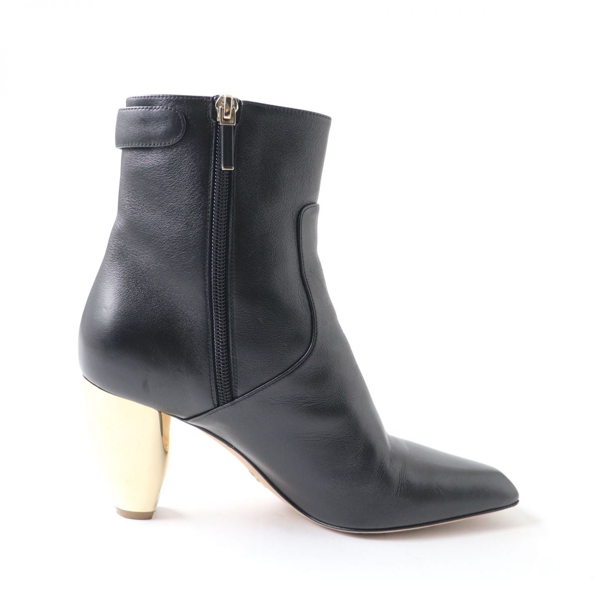 Dior Rhodes 22 Leather Short Boots Black Gold