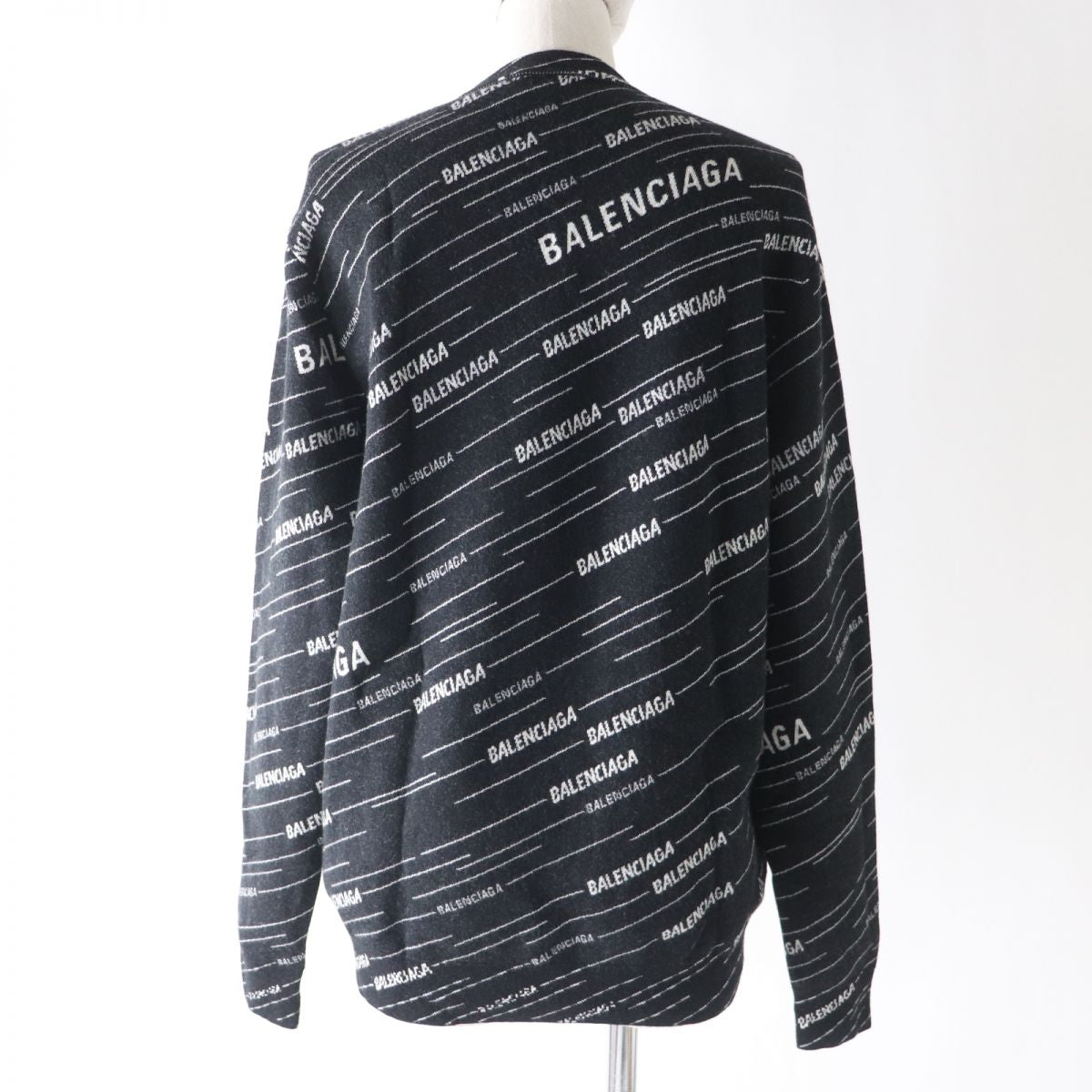 Balenciaga XS Jacquard Logo Knit Sweater