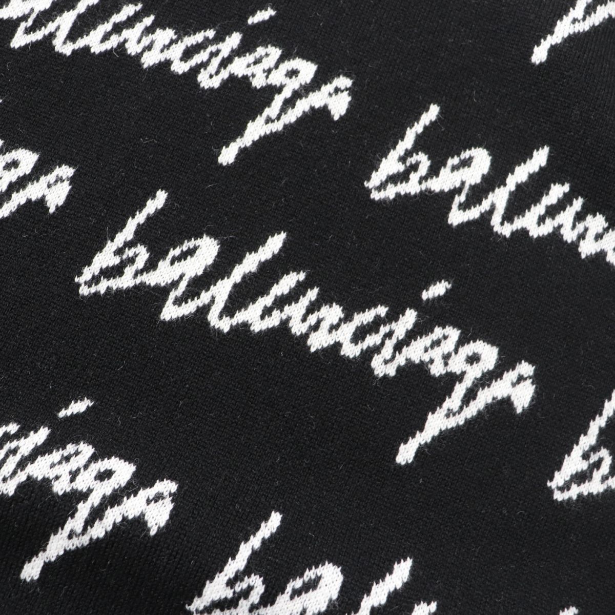 Balenciaga Scribble Jacquard Logo Knit Sweater M