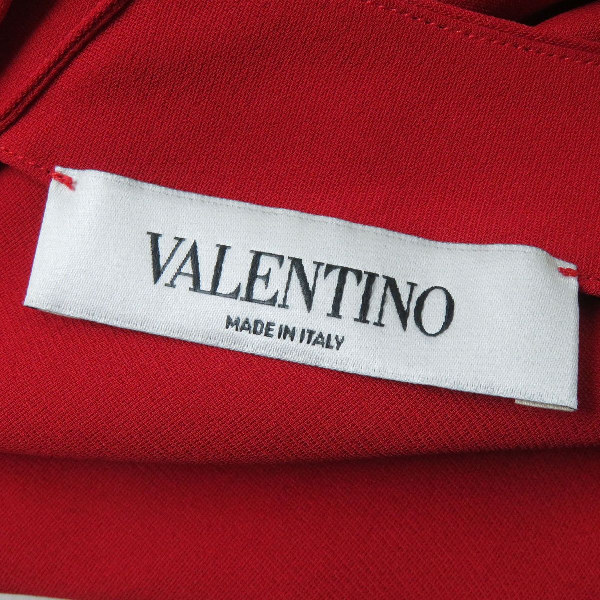 Valentino Silk Frill Long Sleeve Blouse Red