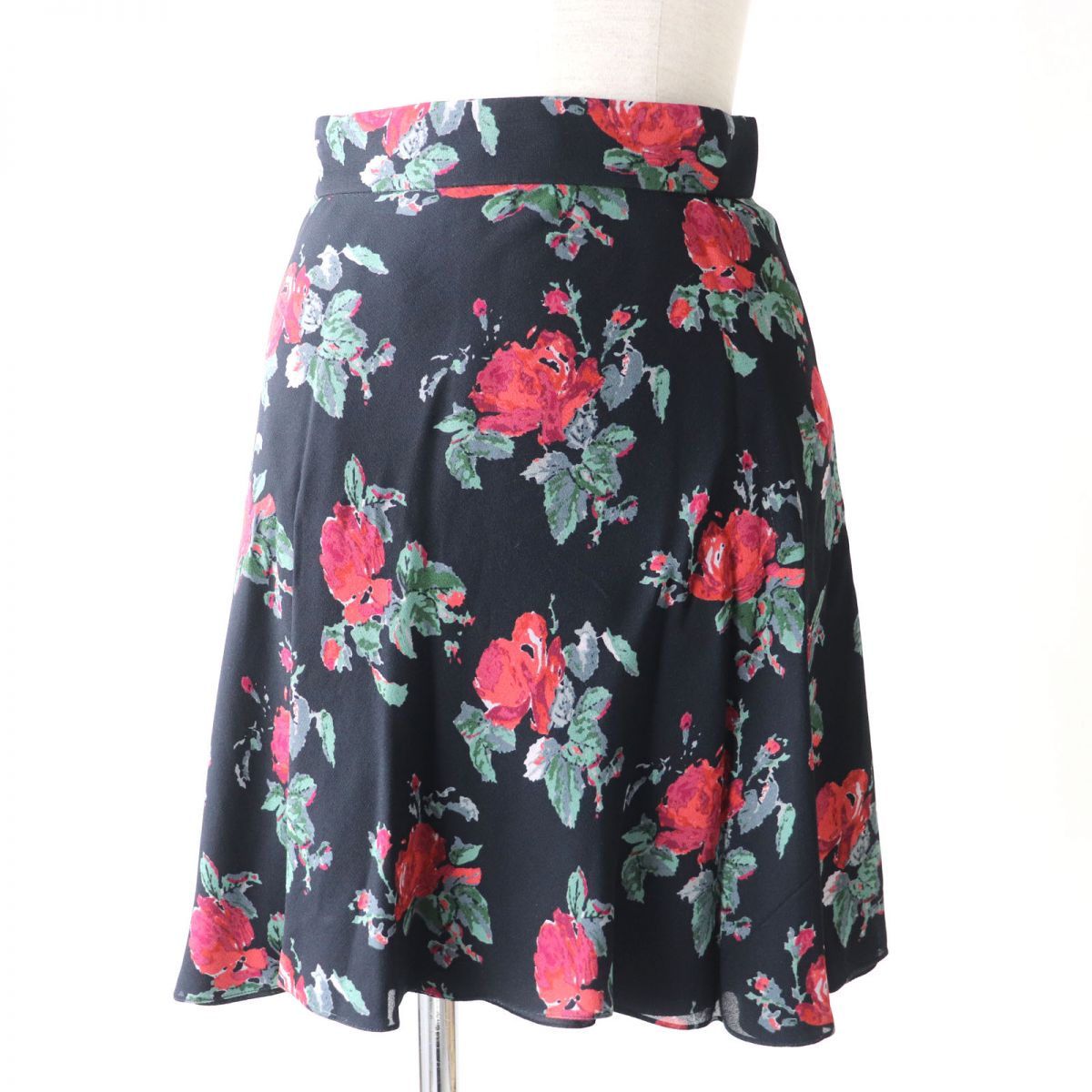 Saint Laurent Floral Chiffon Skirt Multicolor