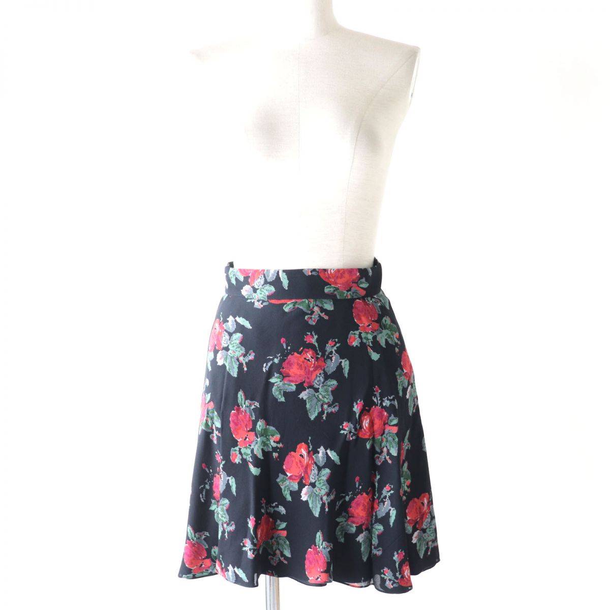 Saint Laurent Floral Chiffon Skirt Multicolor