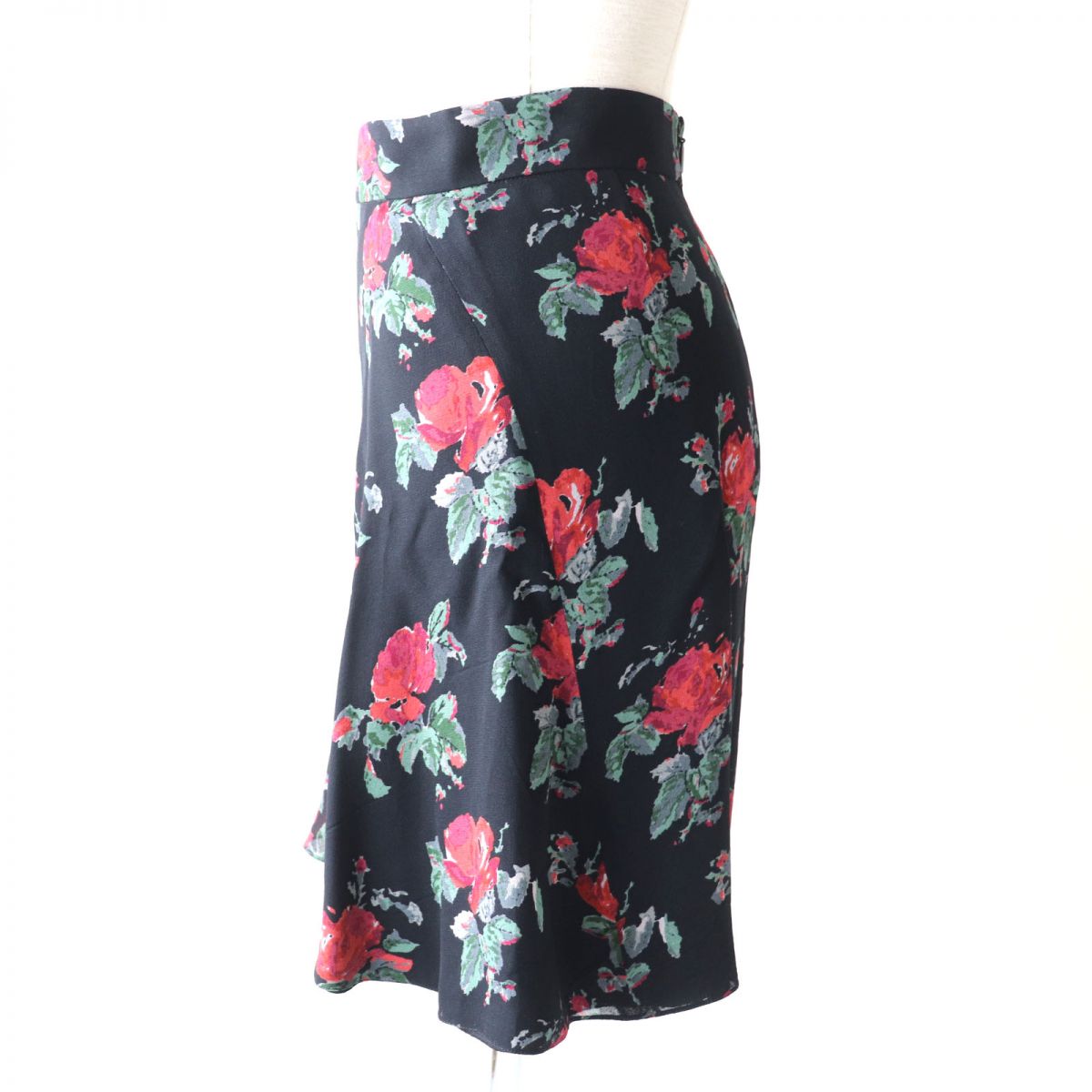 Saint Laurent Floral Chiffon Skirt Multicolor