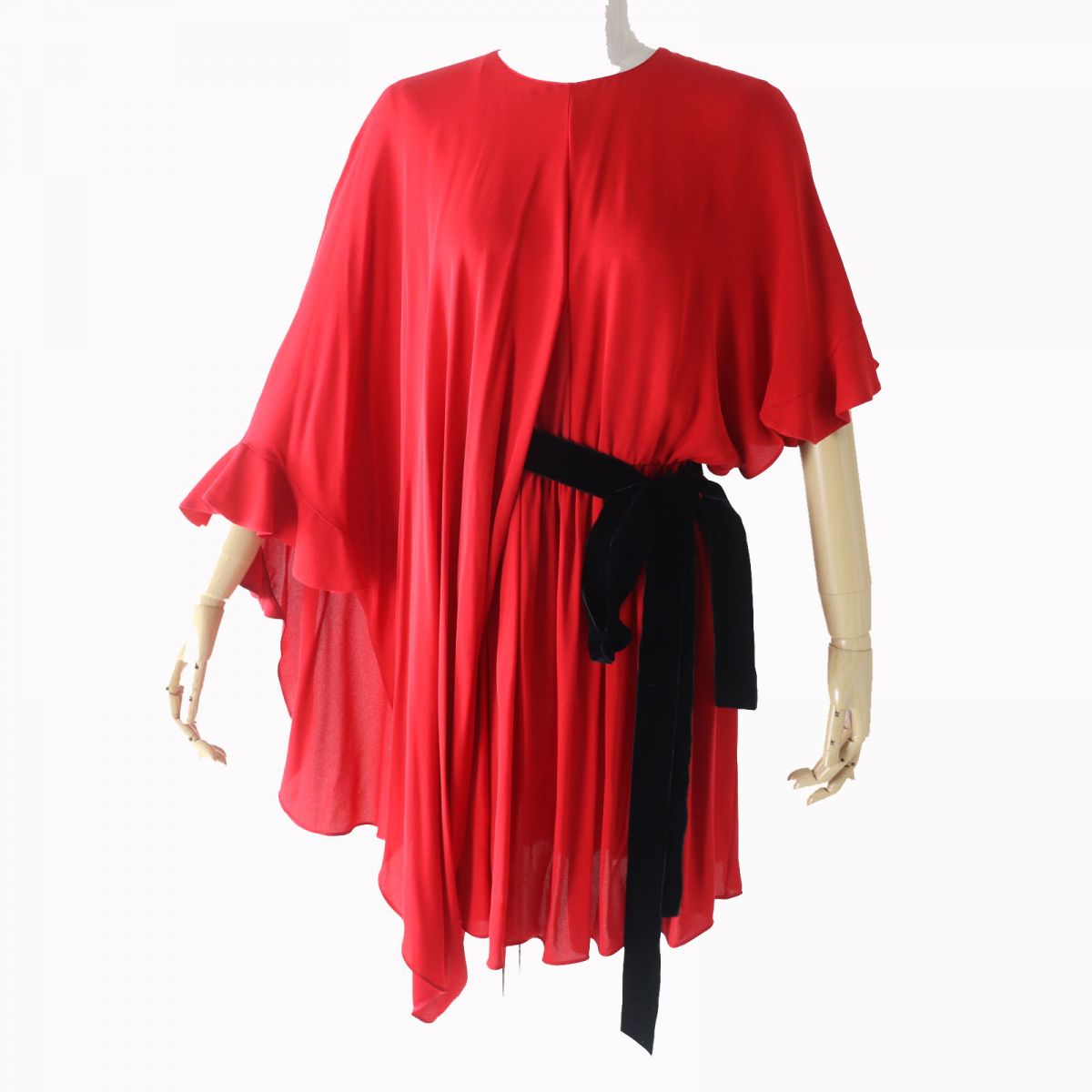 VALENTINO Asymmetrical Silk Dress Red Size 42