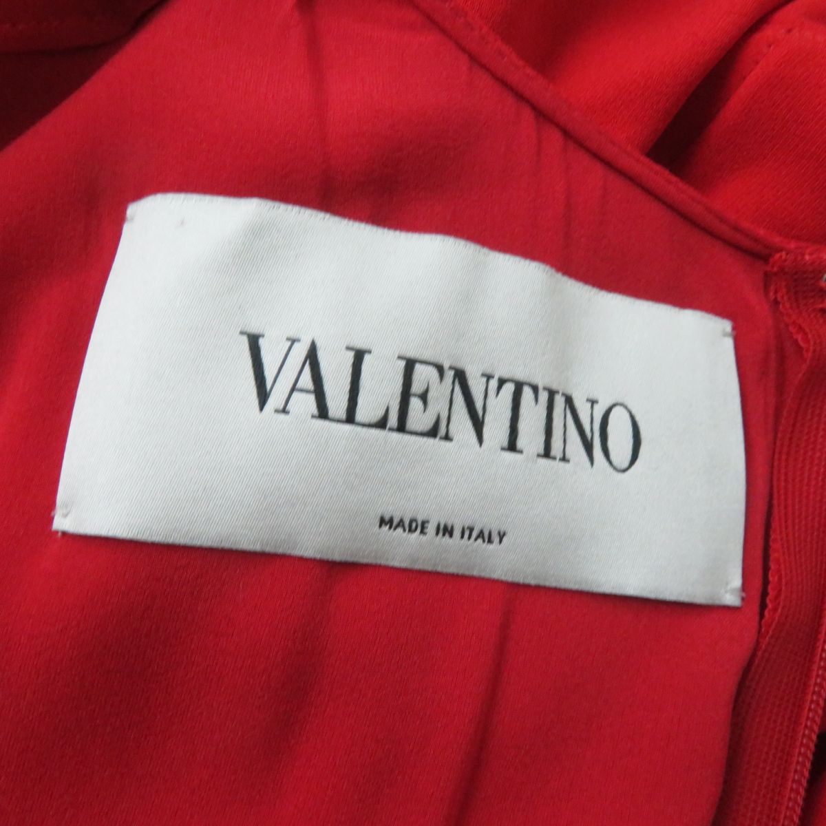 VALENTINO Asymmetrical Silk Dress Red Size 42